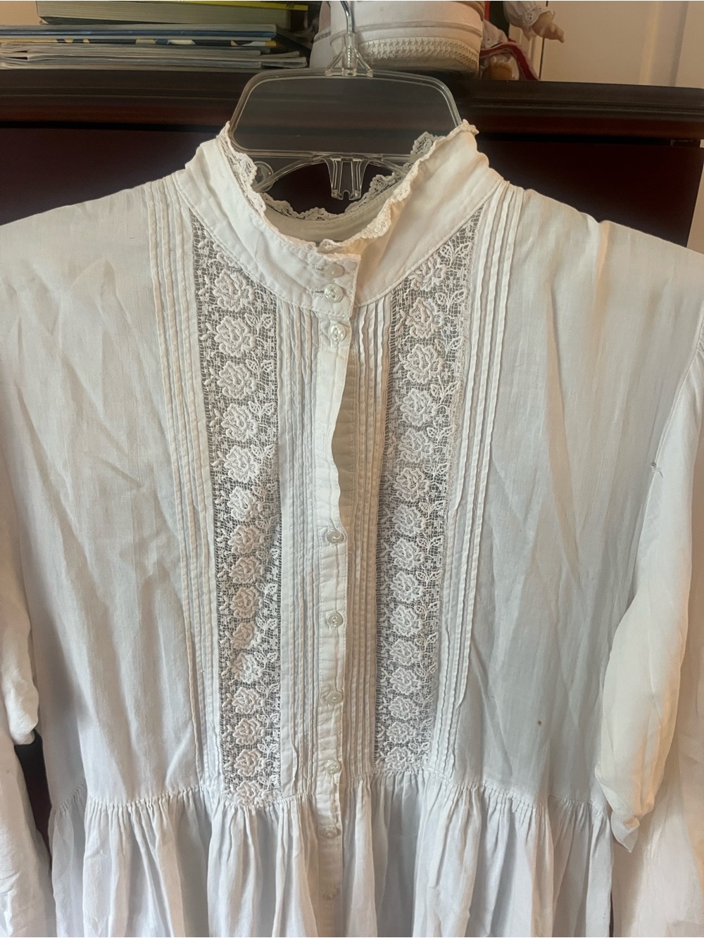 Vintage Eileen West for Queen Anne’s Lace White Cotton Lace Maxi Gown. Size L. - Picture 2 of 9